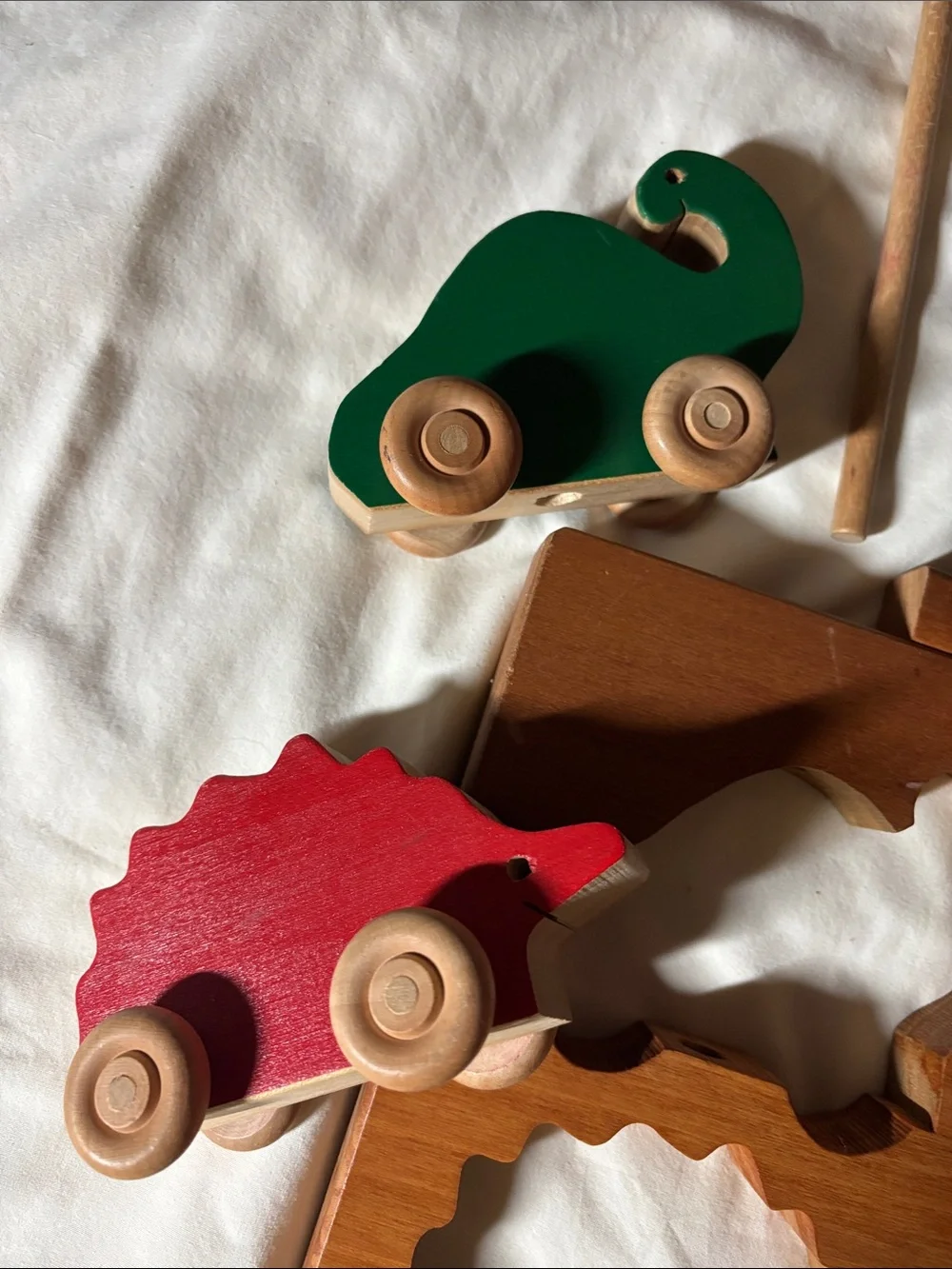 Wooden Dino Puzzle Vehicle Set